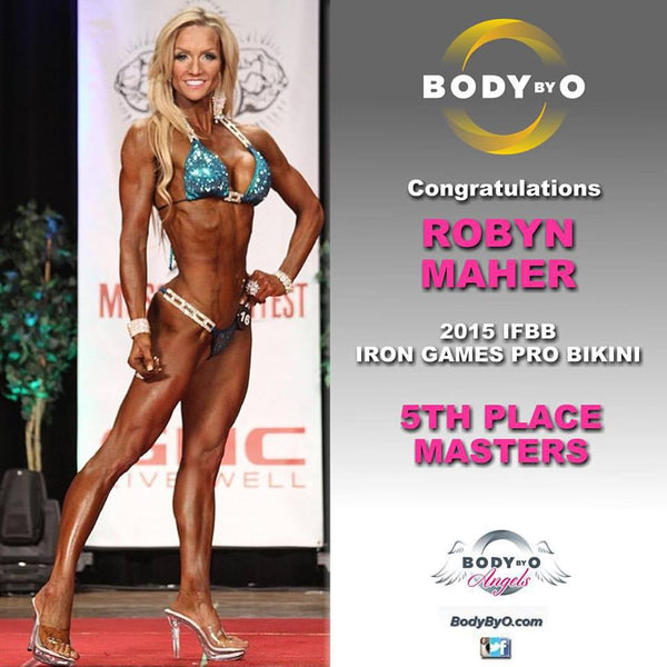 Robyn Maher Takes 5th Place Trophy @ 2015 IFBB Iron Games Masters Bikini